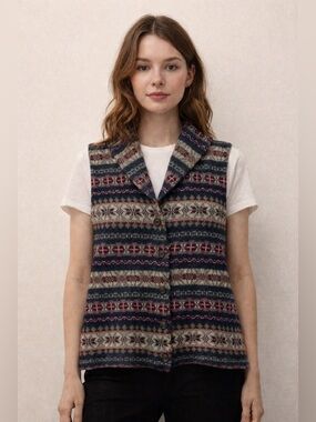 Vintage Chaps Fair  Isle Sweater Vest | Petite XL